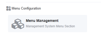 Menu Management Function Screenshot