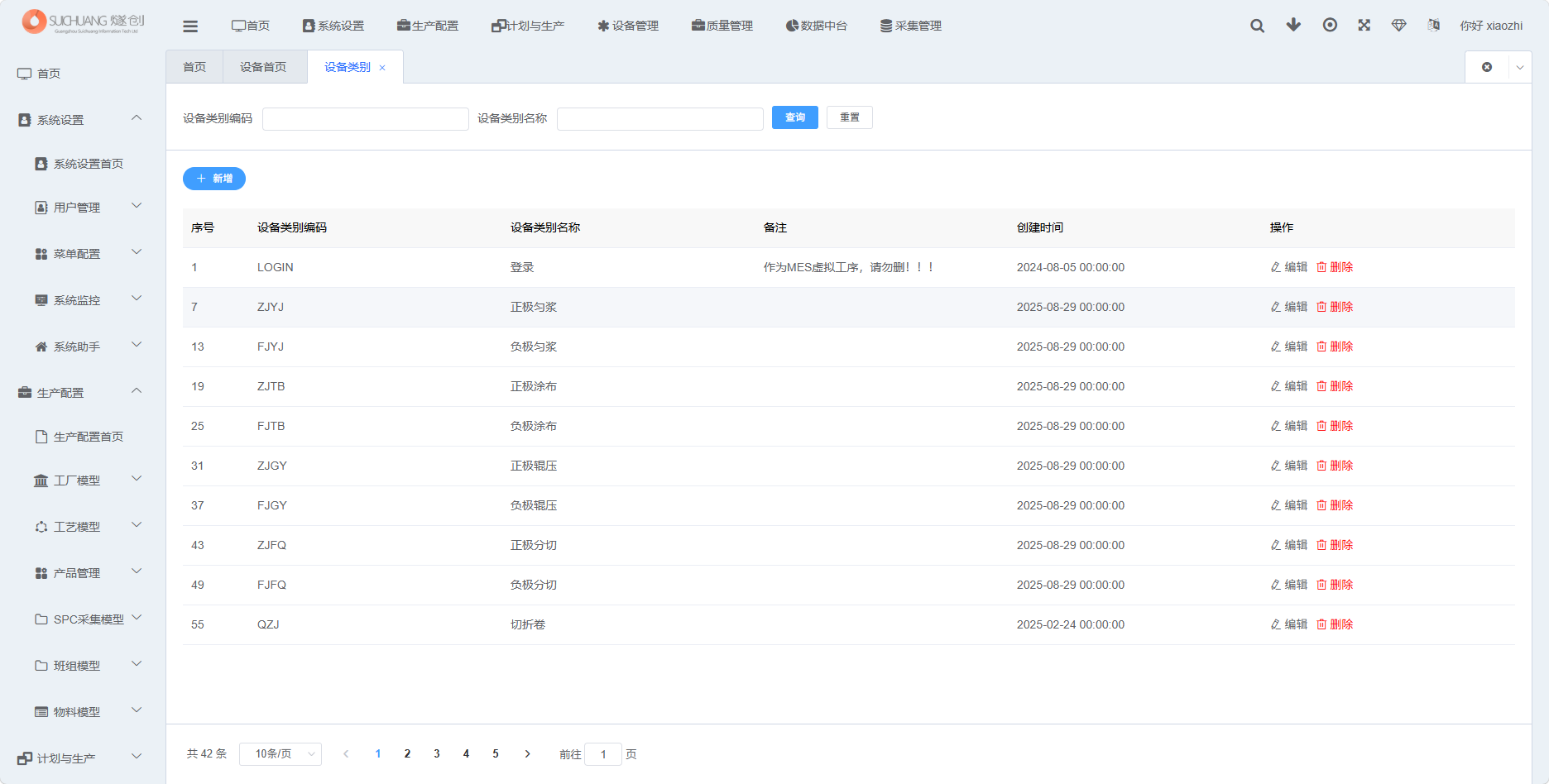 设备类别功能截图