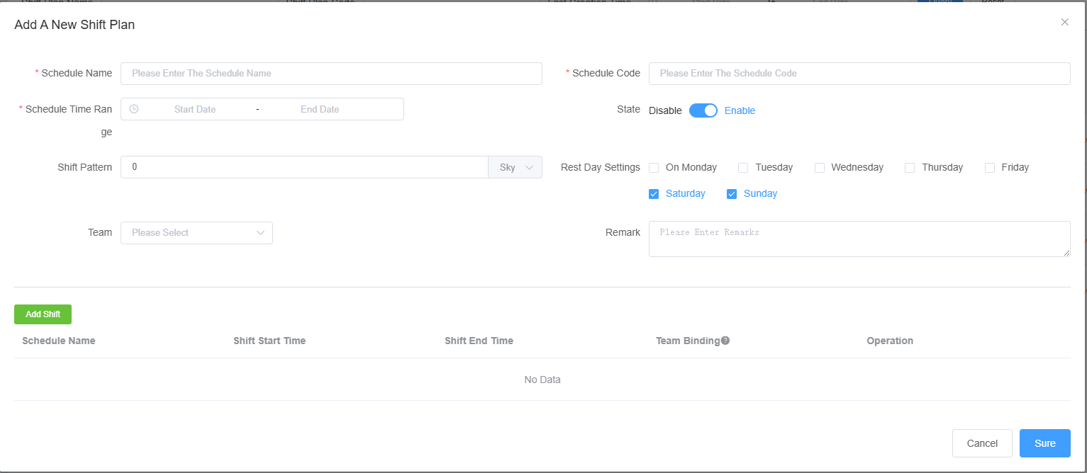 Add Schedule Plan Screenshot