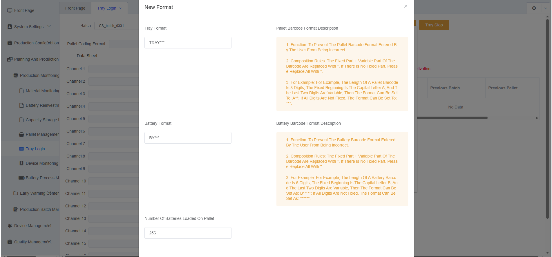Tray Login Add Battery Tray Format Screenshot