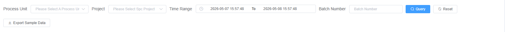 SPC Variable Charts Query Page Screenshot