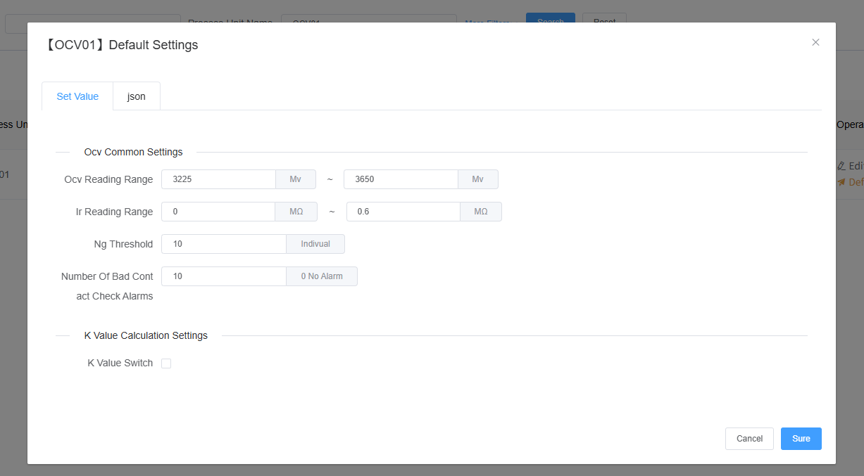 Preset Set Value Dialog Screenshot