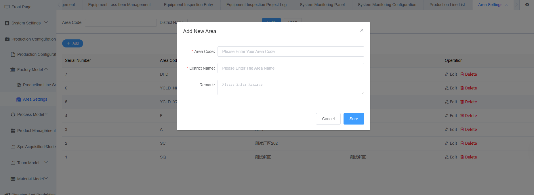 Add/Edit Factory Screenshot
