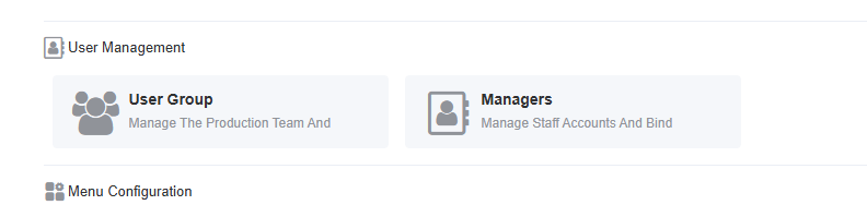 User Management Function Screenshot